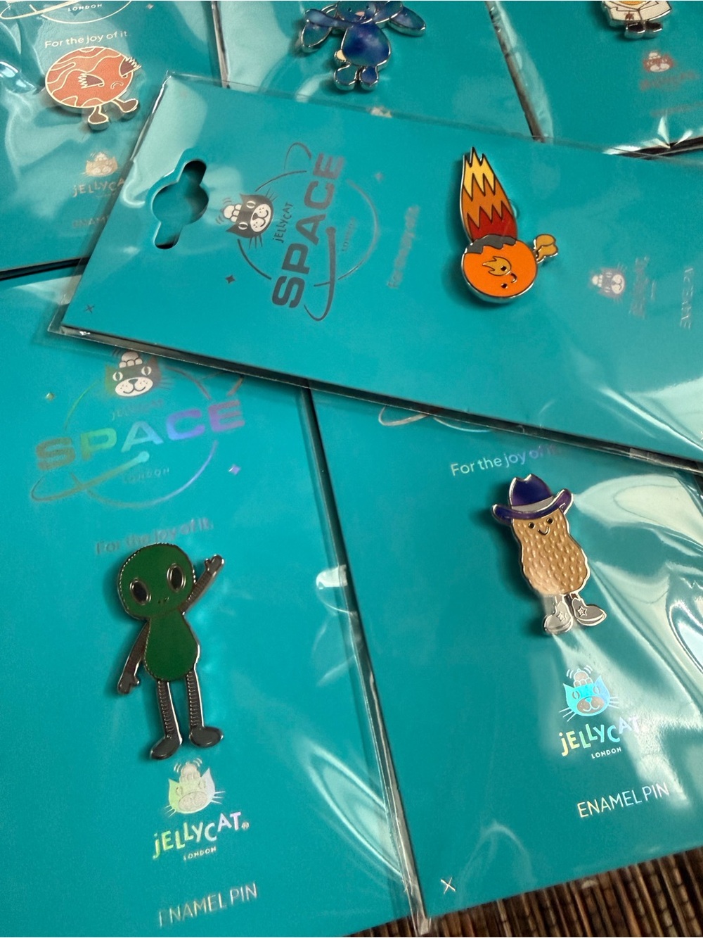 Jellycat Space Pin Lot 7 Badges Brooches Korean Exclusive Bunny Peanut Egg - Picture 7 of 8